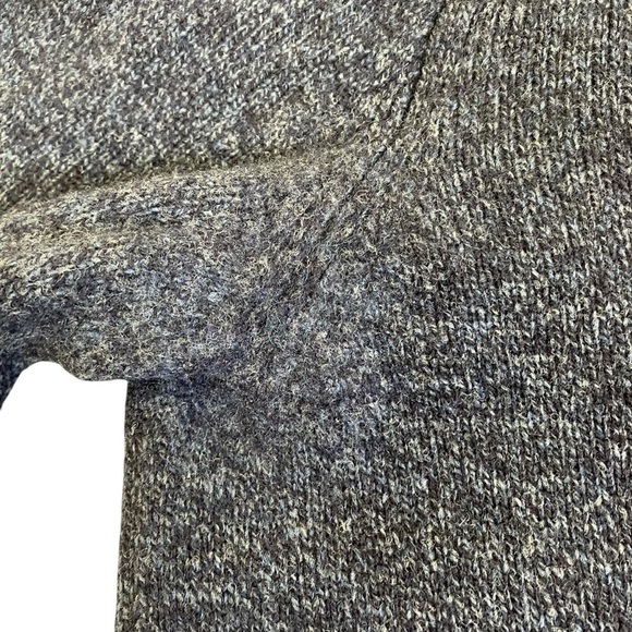 J. Crew 1/4 Zip Mock Neck Wool Knit Sweater Marled Navy Blue Casual Sz L Tall - Picture 6 of 15